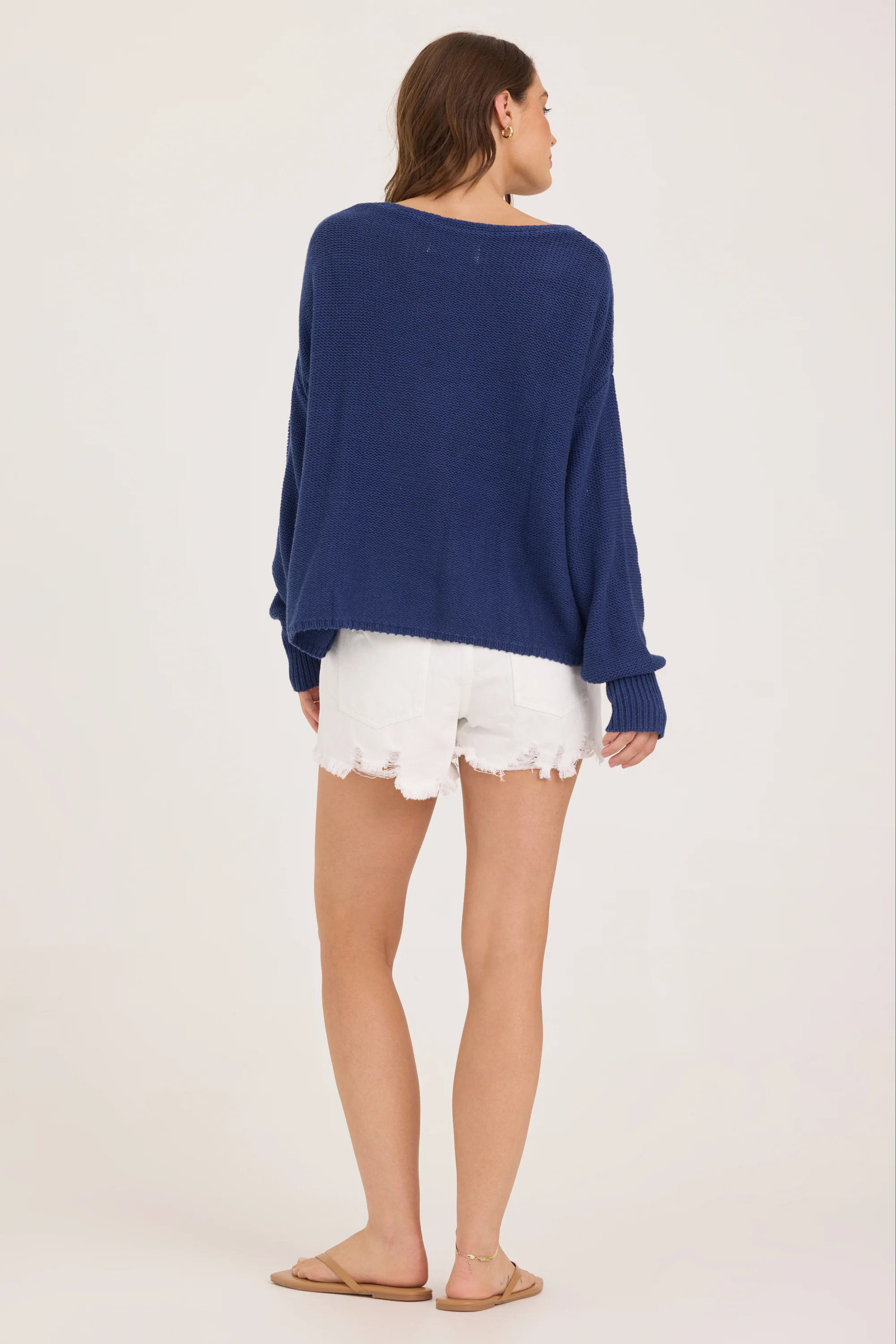 American Flag Graphic Sweater - Navy - Image 4