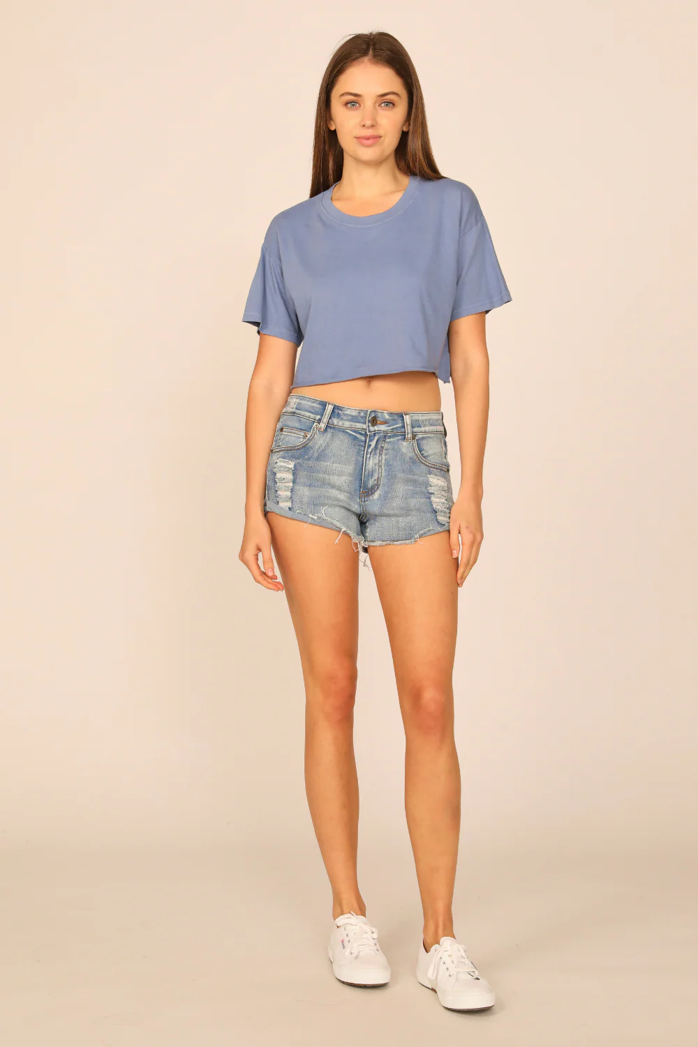 Coastal Denim Garment Dye Boxy Crop Tee - Image 3