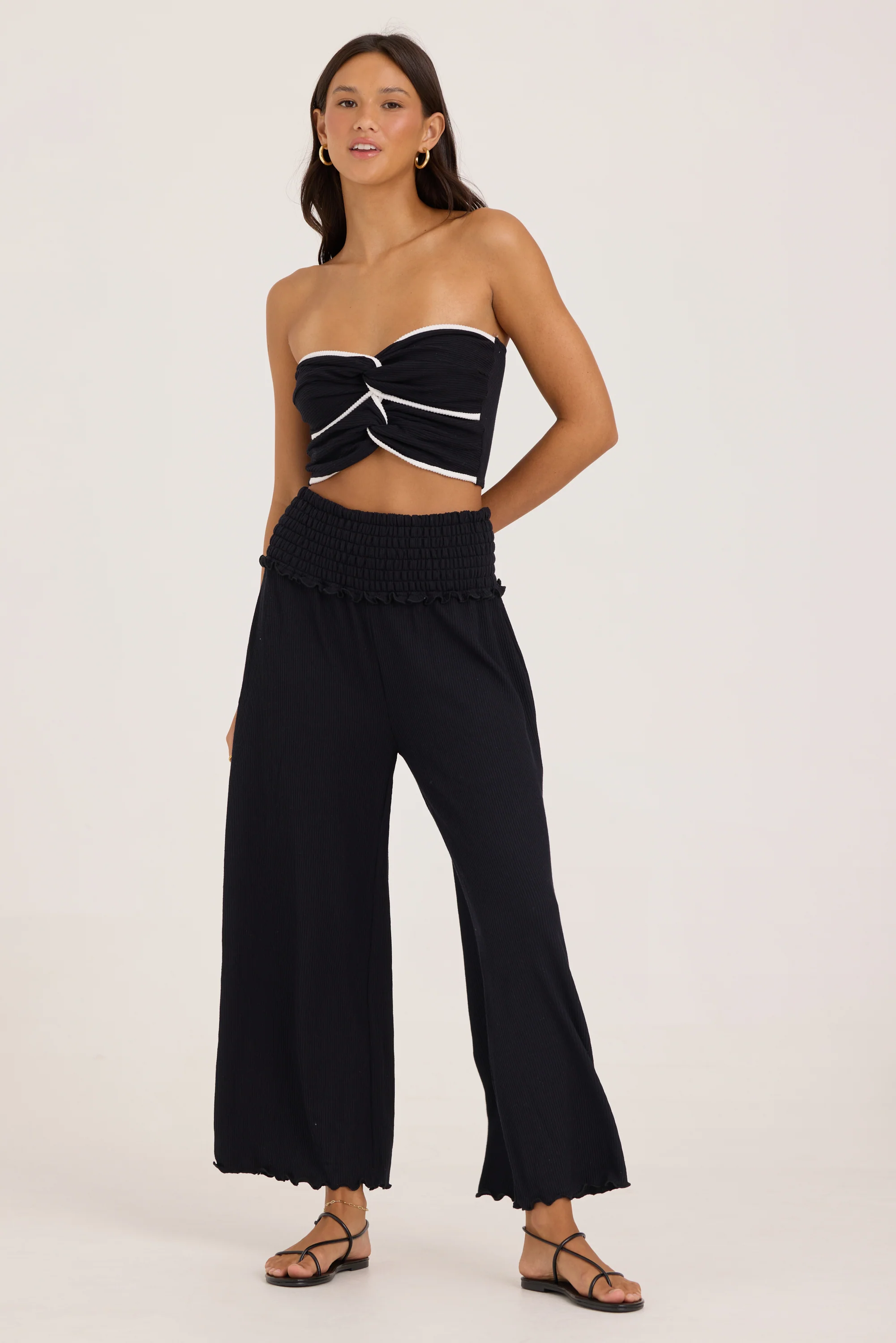 Rib Knit Tube Top - Black - Image 3