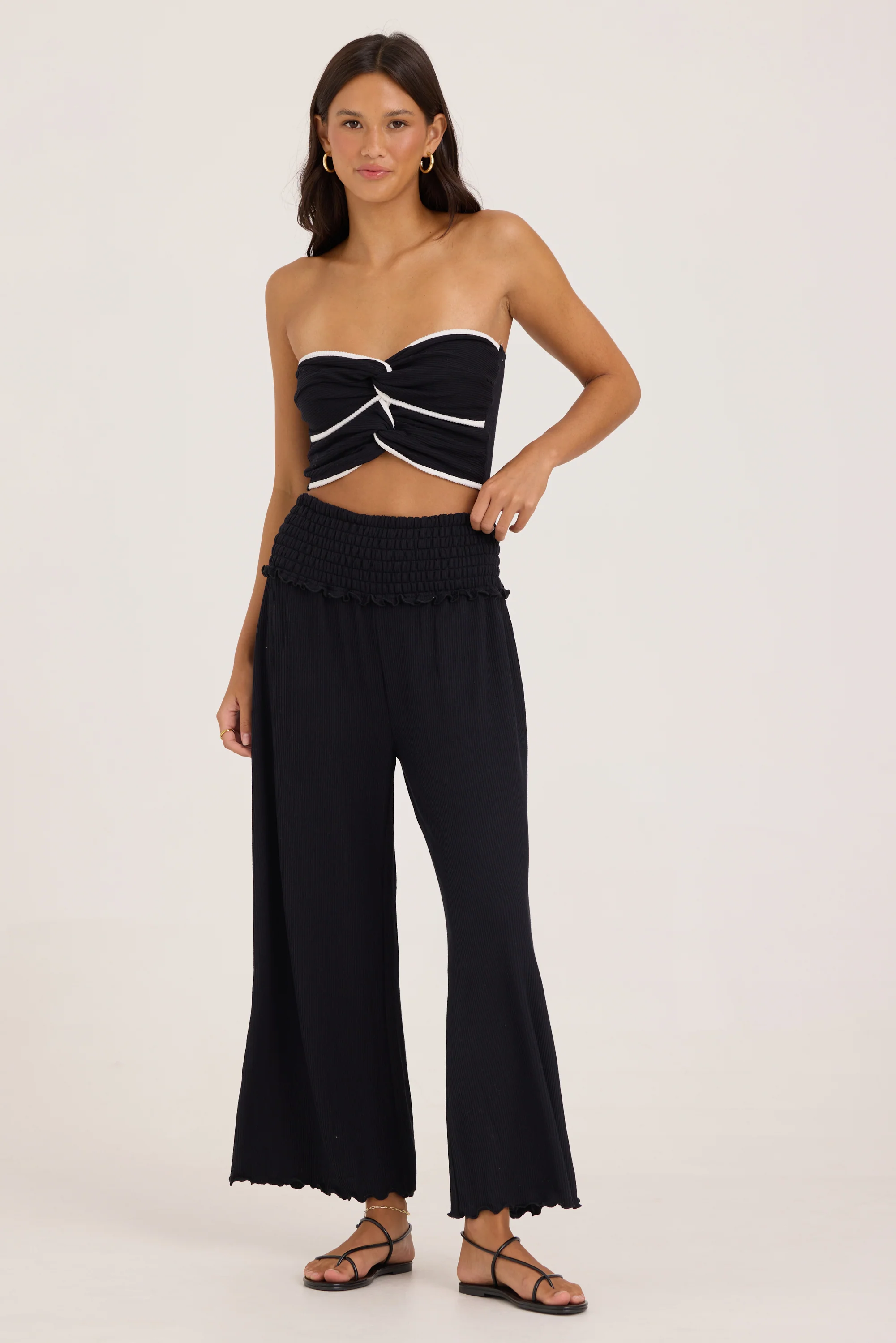 Rib Knit Tube Top - Black - Image 4