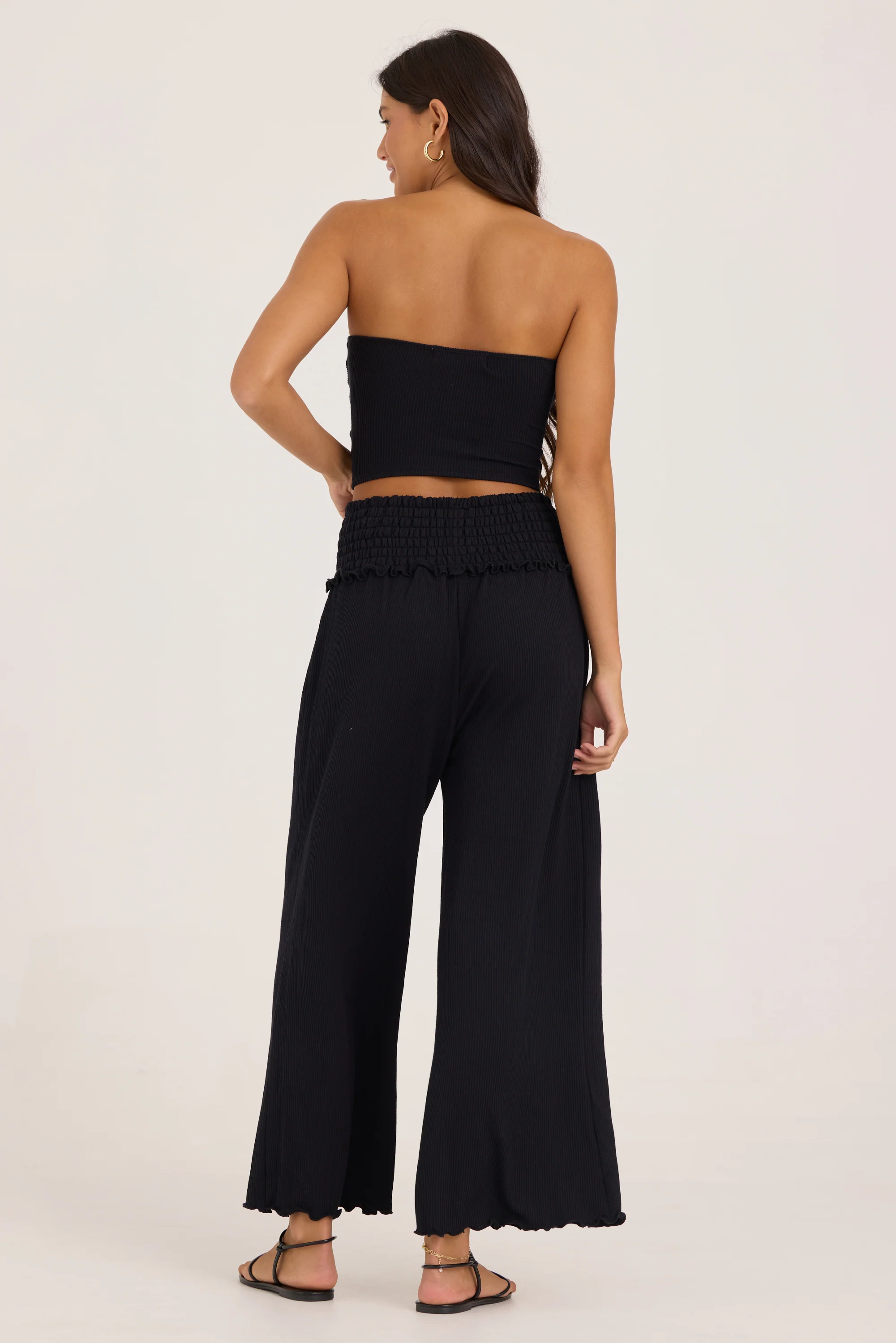 Rib Knit Tube Top - Black - Image 6