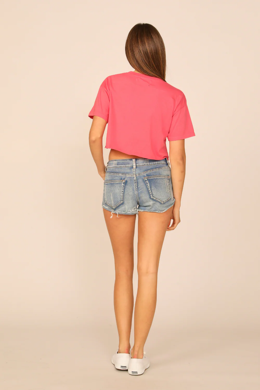 Washed Red Garment Dye Boxy Crop Tee - Image 4