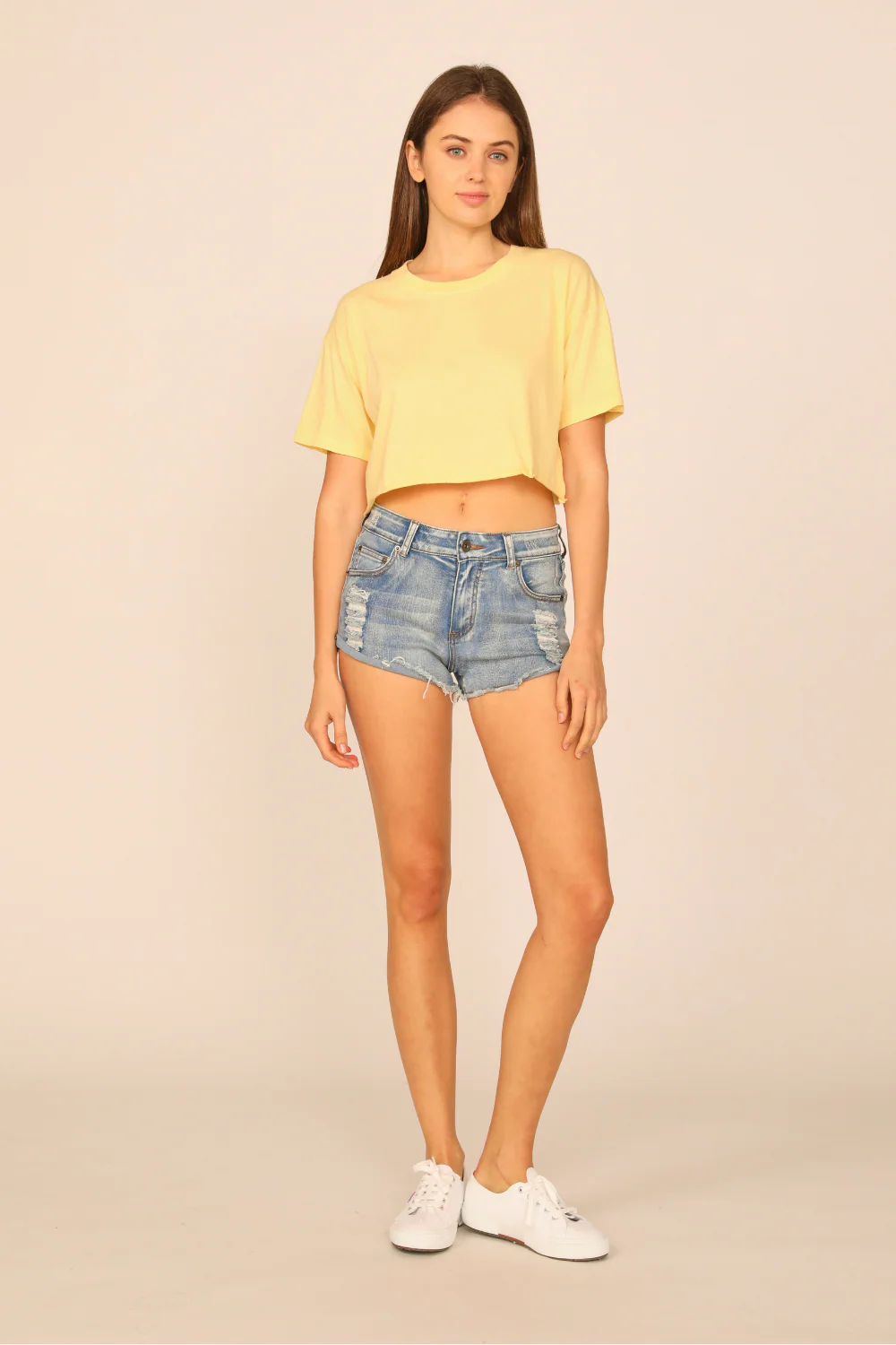 Yellow Haze Garment Dye Boxy Crop Tee - Image 3